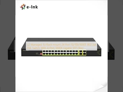 L2 Beheerde 1U Rack Mount 24 Port 10/100/1000T 802.3at PoE Switch met 4-Port 1000X Gigabit SFP Fiber