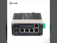 Industriële onbeheerde 4-poort 802.3bt 90W PoE-switch met 1-poort RJ45 & 2-poort SFP-vezel