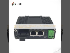 Mini Industrial 1-Port 100Base-FX naar 2-Port 10/100Base-T 60W PoE++ Media Converter