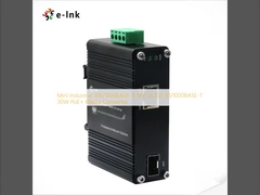 Mini Industrial 100/1000BASE-X SFP naar 10/100/1000BASE-T 30W PoE+ Media Converter