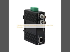 DIN-Rail Industriële 10/100Base-TX Ethernet over Coax Extender