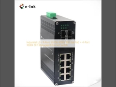 Industriële L2+ 8-poort 10/100/1000T 802.3at PoE + 4-poort 1000X SFP Managed Ethernet Switch