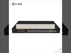 Beheerde 24-poort 10/100/1000T + 4-poort 100/1000 SFP Combo Ethernet Switch