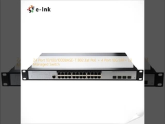 24-poorts 10/100/1000BASE-T 802.3at PoE + 4-poorts 10G SFP+ L3 Managed Switch