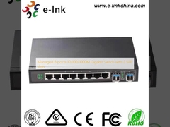 Beheerde 8-poorts 10/100/1000M Gigabit Switch met 2 SFP-sleuven