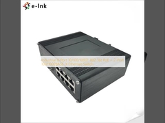 Industriële 8-poort 10/100/1000T 802.3bt PoE + 2-poort 100/1000BASE-X Ethernet Switch