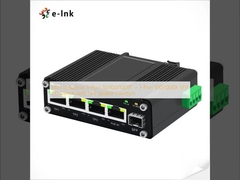 Mini Industrial 3-Port 10/100/1000T + 1-Port 100/1000X SFP PD Switch met PoE Splitter Functie