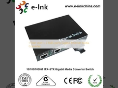 1 glasvezelpoort + 2 RJ45-poorten Gigabit Ethernet Media Converter