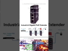 Industrial 1-Port 802.3at PoE+ naar 4-Port 802.3af/at Gigabit PoE Extender