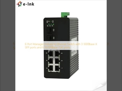 6 Port Managed Industrial Ethernet Switch met 3 1000Base-X SFP-poorten en 6 10/100Base-T (((X) -poorten