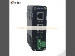 12~48V gelijkstroomtoevoer Industrial Gigabit PoE+ Injector