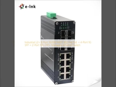 Industriële L2+ 8-poorts 10/100/1000T 802.3at PoE + 4-poorts 1G SFP + 2-poorts 10G SFP+ beheerde Ethernet-switch