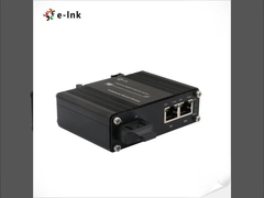 Mini Industrial 1-Port 100Base-FX naar 2-Port 10/100Base-T 60W PoE++ Media Converter ondersteunt Full/Hal