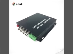 4-kanaals HD-AHD/HD-CVI/HD-TVI/CVBS 4-in-1 Video Glasvezel Converter met Industrieel breed operationeel bereik