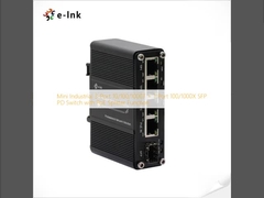 Mini Industrial 3-Port 10/100/1000T + 1-Port 100/1000X SFP PD Switch met PoE Splitter Functie