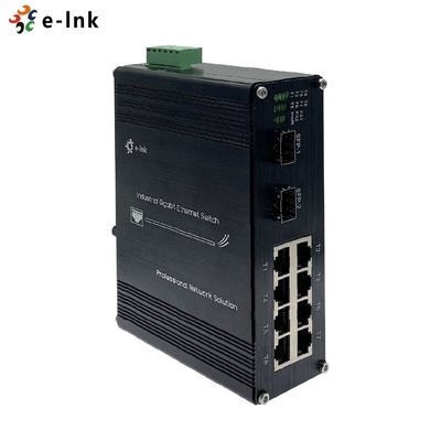 Schakelaar 8 Haven 10/100/1000Base-t 2 Haven 1000base-X van aluminium Industriële Ethernet Gigabit