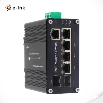 Industriële PoE dreef Ethernet-Schakelaar 5 Haven 10 100 1000T aan + 2 Haven 100 1000X SFP