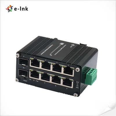PoE Switch 8 Port 10/100/1000T 802.3at 30W naar 2-Port 100/1000X Din Rail Managed Switch