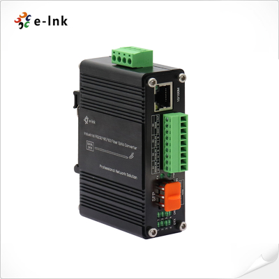 Mini Industrial 10/100Base-T SFP Fiber Ethernet Media Converter met 1Ch RS232 / RS485 / RS422 serie