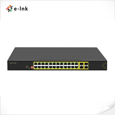 L2 Beheerde 1U Rack Mount 24 Port 10/100/1000T 802.3at PoE Switch met 4-Port 1000X Gigabit SFP Fiber