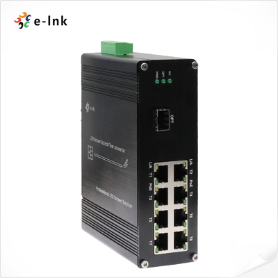 LED-schermvezelconverter met 1x10G SFP+vezelpoort + 8 x 10/100/1000M Ethernet RJ45-poorten