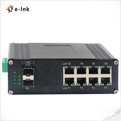 Industriële L2+ 8-poort 10/100/1000T 802.3at PoE + 2-poort 1000X SFP Managed Ethernet Switch