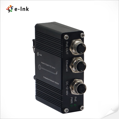 EN50155 Industriële 1-poort 10/100/1000 PoE-injector met 30W-uitgang, M12-aansluiting