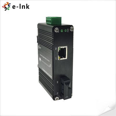 Mini Industrial 100BASE-FX naar 10/100BASE-T 90W PoE++ Media Converter