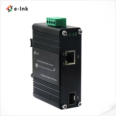 Mini Industrial 1-Port 100/1000X SFP naar 1-Port 10/100/1000T 60W PoE++ Media Converter
