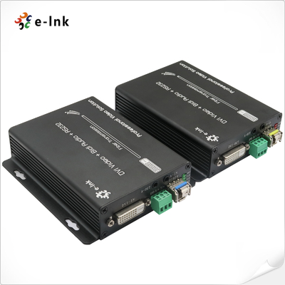 DVI + 1Ch Bidirectionele Stereo Audio + 1Ch RS232 via Glasvezel Extender