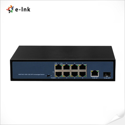 8-poorts 10/100/1000T 802.3at PoE + 1-poorts Uplink Ethernet + 1-poorts Gigabit SFP Ethernet Switch