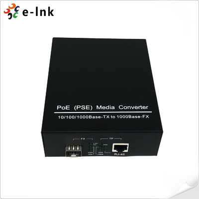 PoE(PSE) 10/100/1000Base-TX naar 1000Base-X SFP Media Converter