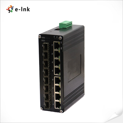 Industriële L2+ 8-poort 10/100/1000T 802.3at PoE + 8-poort 1000X SFP Managed Ethernet Switch
