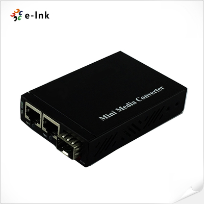 Mini 2x 10/100/1000Base-T RJ45 naar 1x 1000Base-X SFP Slot Gigabit Ethernet Media Converter