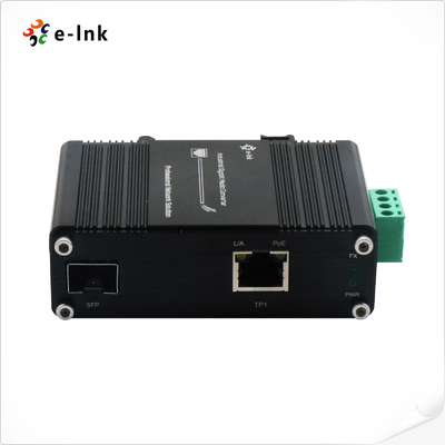 Mini Industrial 1-Port 100/1000X SFP naar 1-Port 10/100/1000T 60W PoE++ Media Converter