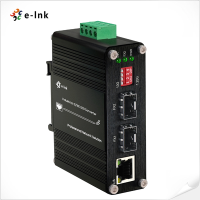 Industriële 1G/10G SFP+ naar SFP+ OEO-converter (3R-repeater) met 1G Ethernet-mediaconverterfunctie