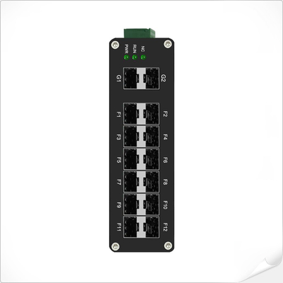 Industriële L2+ beheerde 12-poorts 1000X SFP + 2-poorts 1000X SFP-glasvezelschakelaar