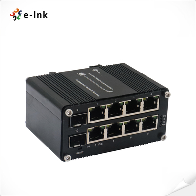 Mini industrieel beheerde 8-poorts 10/100/1000T 802.3at PoE + 2-poorts 100/1000X SFP Ethernet-switch