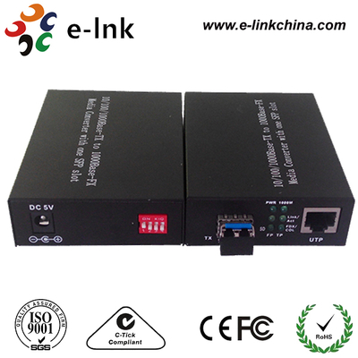 10/100/1000M Gigabit Ethernet Media Converter SFP-sleuf met DIP-schakelaar
