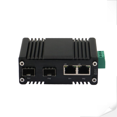 Mini Industrial 2-poort 10/100/1000Base-T + 2-poort 100/1000Base-X SFP Ethernet Switch