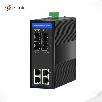 Industriële 4 haven 10/100/1000T 802.3at PoE + 4 haven 100/1000X SFP beheerde Ethernet-Schakelaar