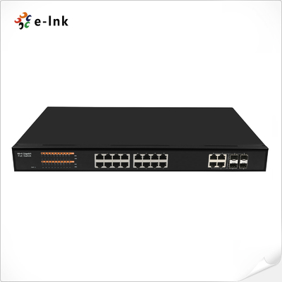 Beheerde 16-poorts 10/100/1000T 802.3at PoE + 4-poorts 100/1000 SFP Combo Ethernet Switch