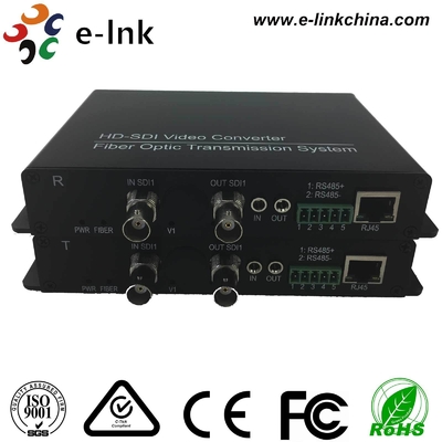 SD/HD/3G-SDI + RS485/RS422/RS232 Gegevens + 10/100M Ethernet over Fiber Converter