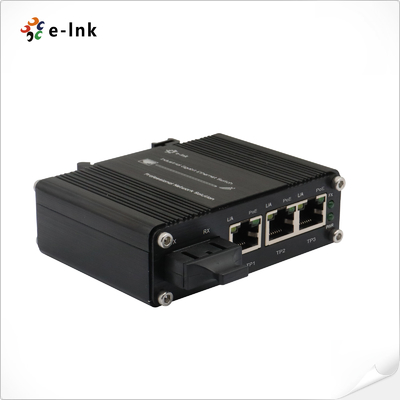 Mini Industriële 3-poorts 10/100/1000T 802.3at PoE + 1-poorts 1000X SC Ethernet Switch met 12~48VDC Input en Voltage Booster
