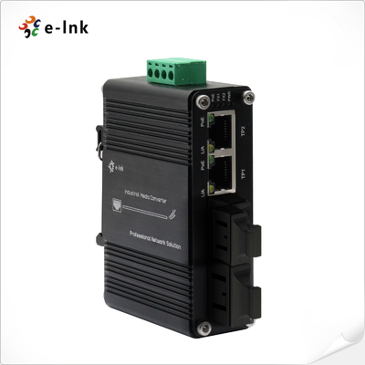 Mini Industrial 2-Port 10/100/1000T 802.3at PoE + 2-Port 100/1000Base-X SFP Ethernet Switch met 12~48VDC Power Booster Functie