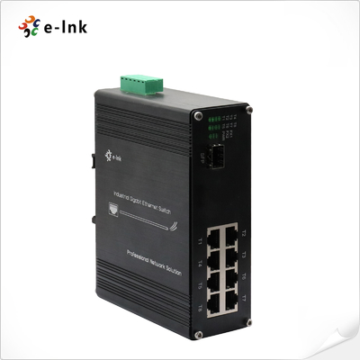 Industriële 8-poorts 10/100Base-TX + 1-poorts 100BASE-FX Ethernet-switch