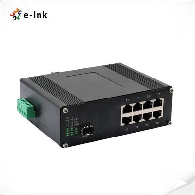 Industriële 8-poorts 10/100/1000T 802.3bt PoE + 1-poorts 100/1000Base-X Ethernet Switch Ondersteunt Full/Half-duplex, Auto-negotiatie, Auto MDI/MDIX