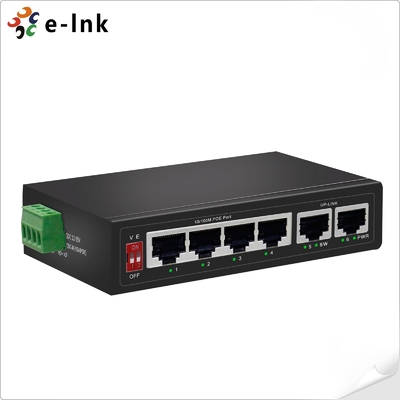 4-poort 10/100BASE-T PoE + 2-poort 100BASE-T Uplink Industrial 250m PoE Switch