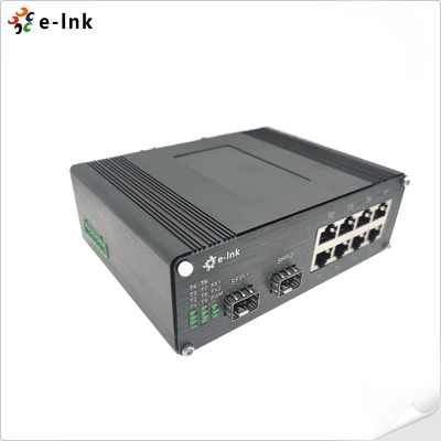 Industriële 8-poorts 10/100/1000T 802.3at PoE + 2-poorts 100/1000BASE-X Ethernet-switch