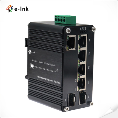 Industriële PoE dreef 5-haven 10/100/1000T + 2-haven 100/1000X SFP Ethernet Schakelaar met PoE Passthrough aan